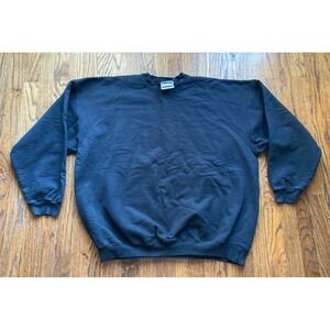 Vintage Hanes Blank Sweatshirt Mens 2XL Black PrintPro Heavyweight Crewneck